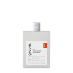 White exfoliating face wash bottle.