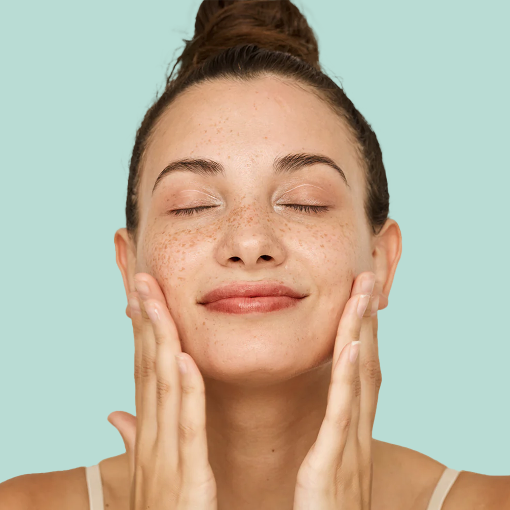 Woman enjoying skincare routine