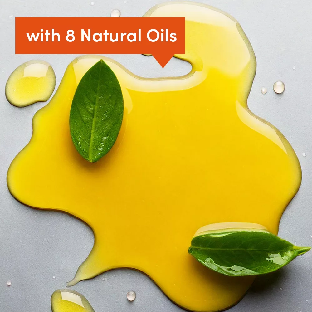 Yellow liquid with green leaves