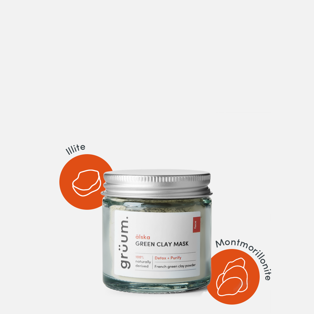 Jar of green clay mask