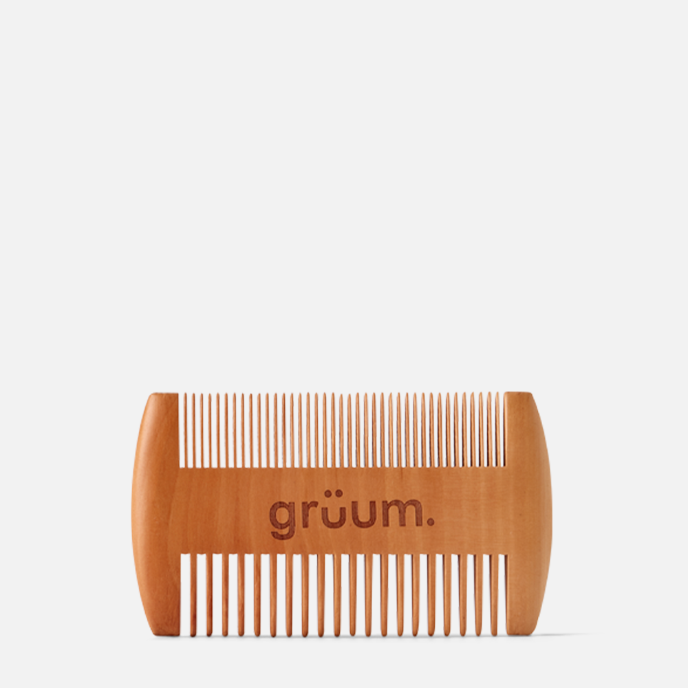 Wooden comb with logo