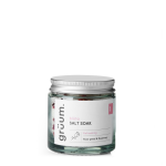 Jar of salt soak with rose petal.