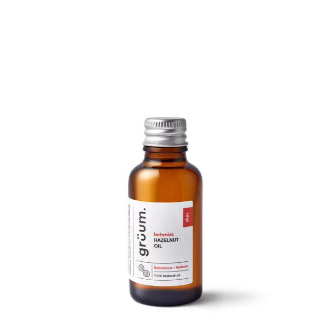 Brown bottle of hazelnut oil