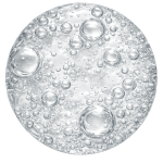 Transparent liquid bubbles close-up