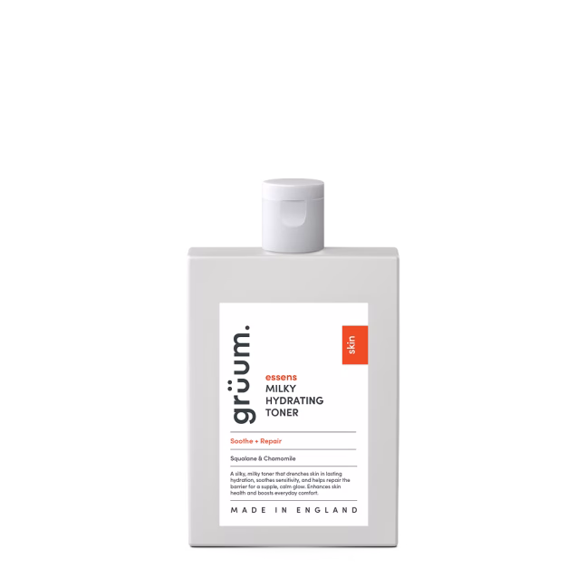 Milky hydrating toner bottle.