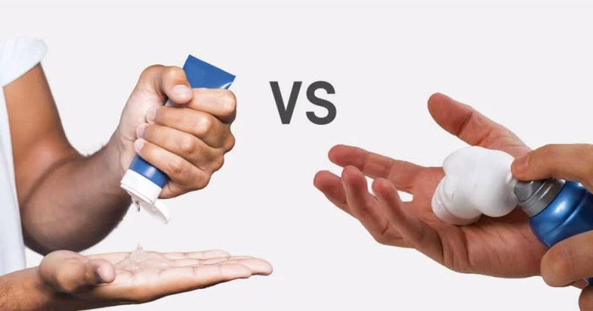 Gel vs foam in hands