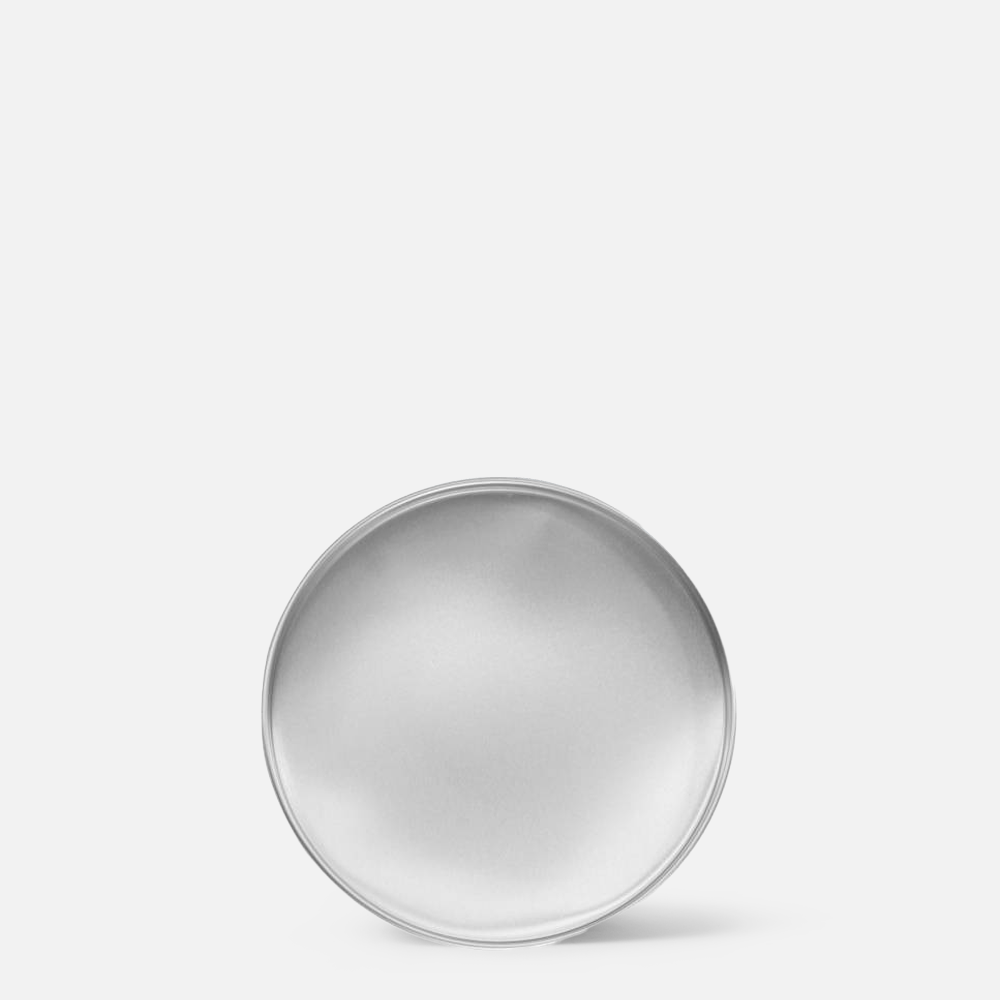 Empty silver metal tray