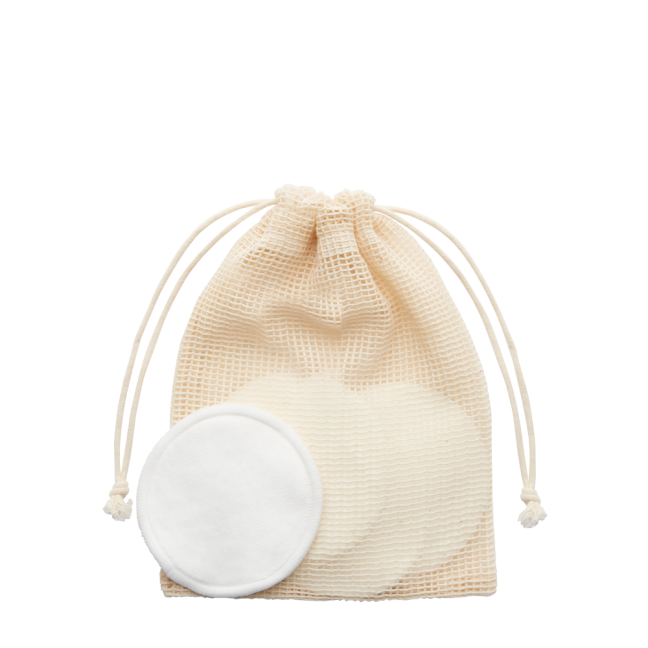 Mesh bag with cotton pads