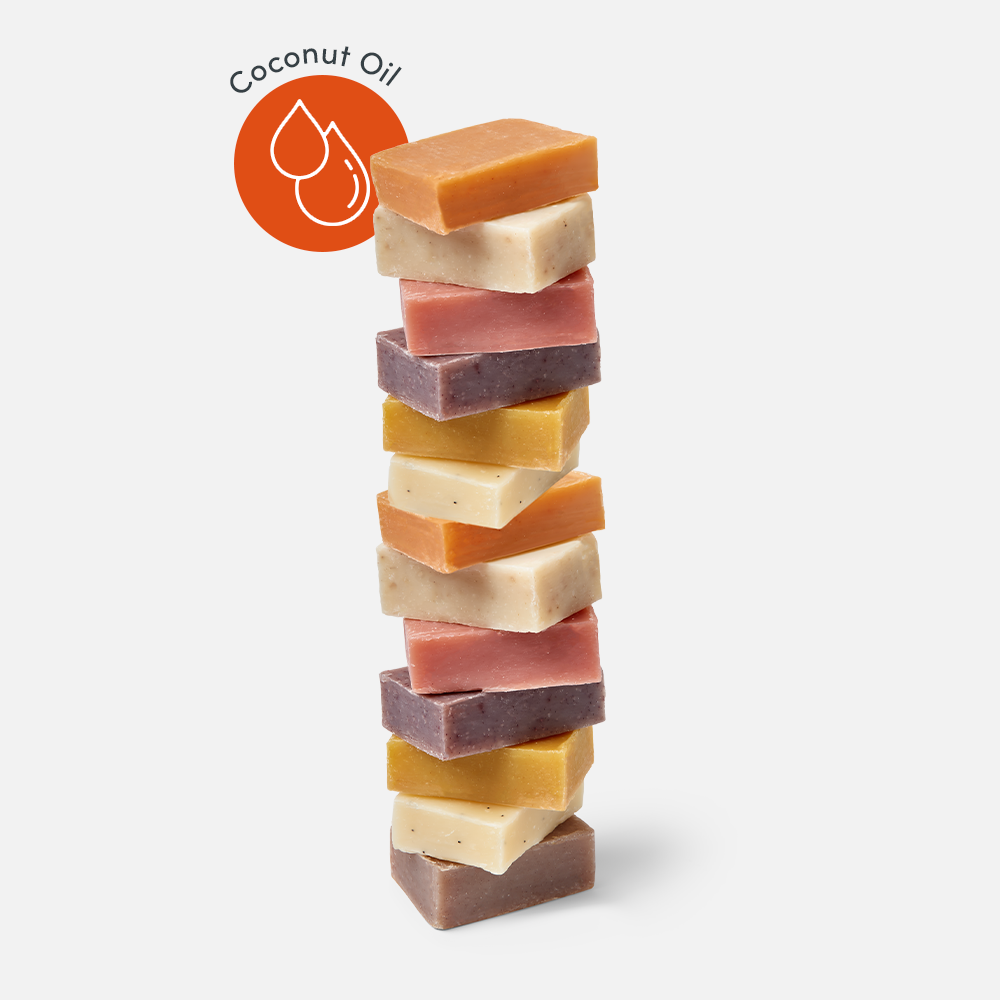 Stack of colorful soap bars