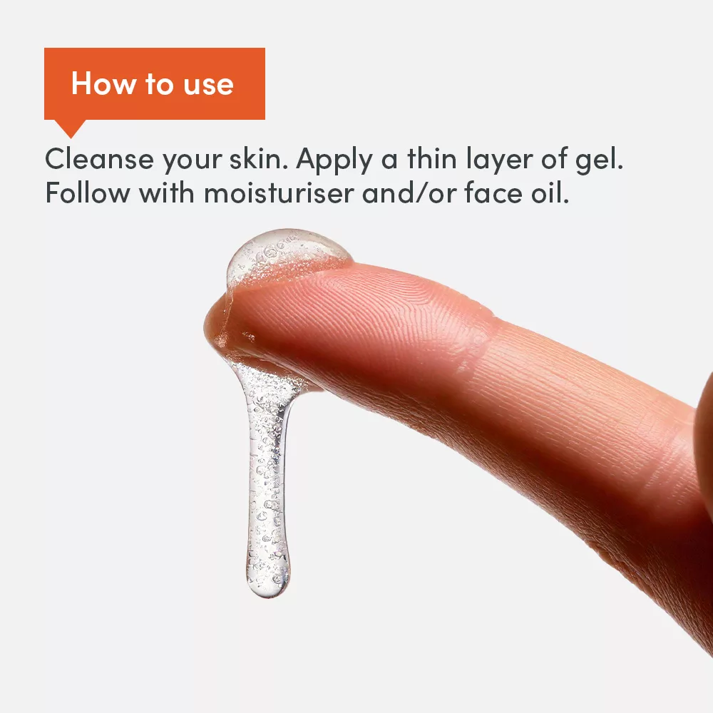 Finger with gel and instructions.