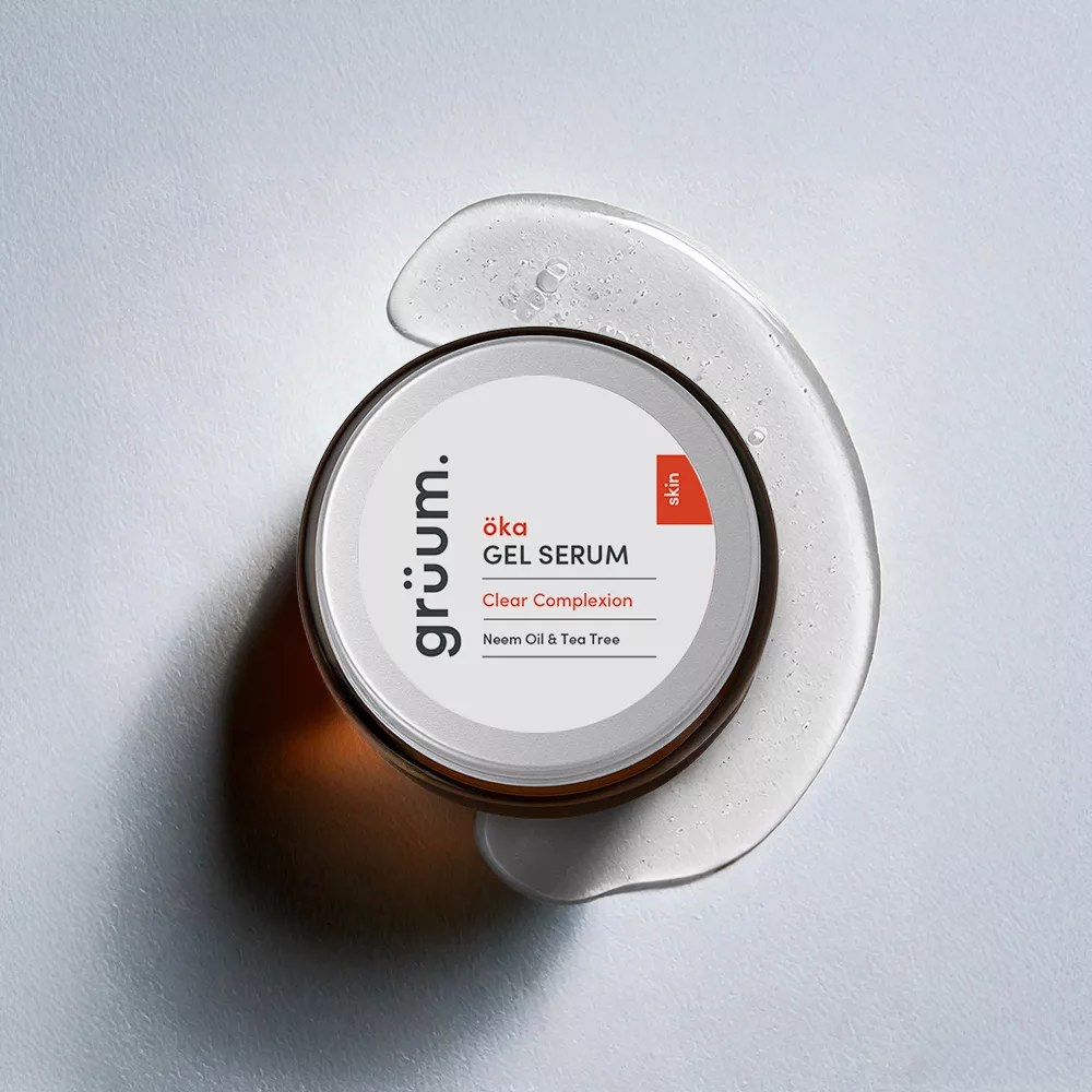 Gel serum jar on white surface.