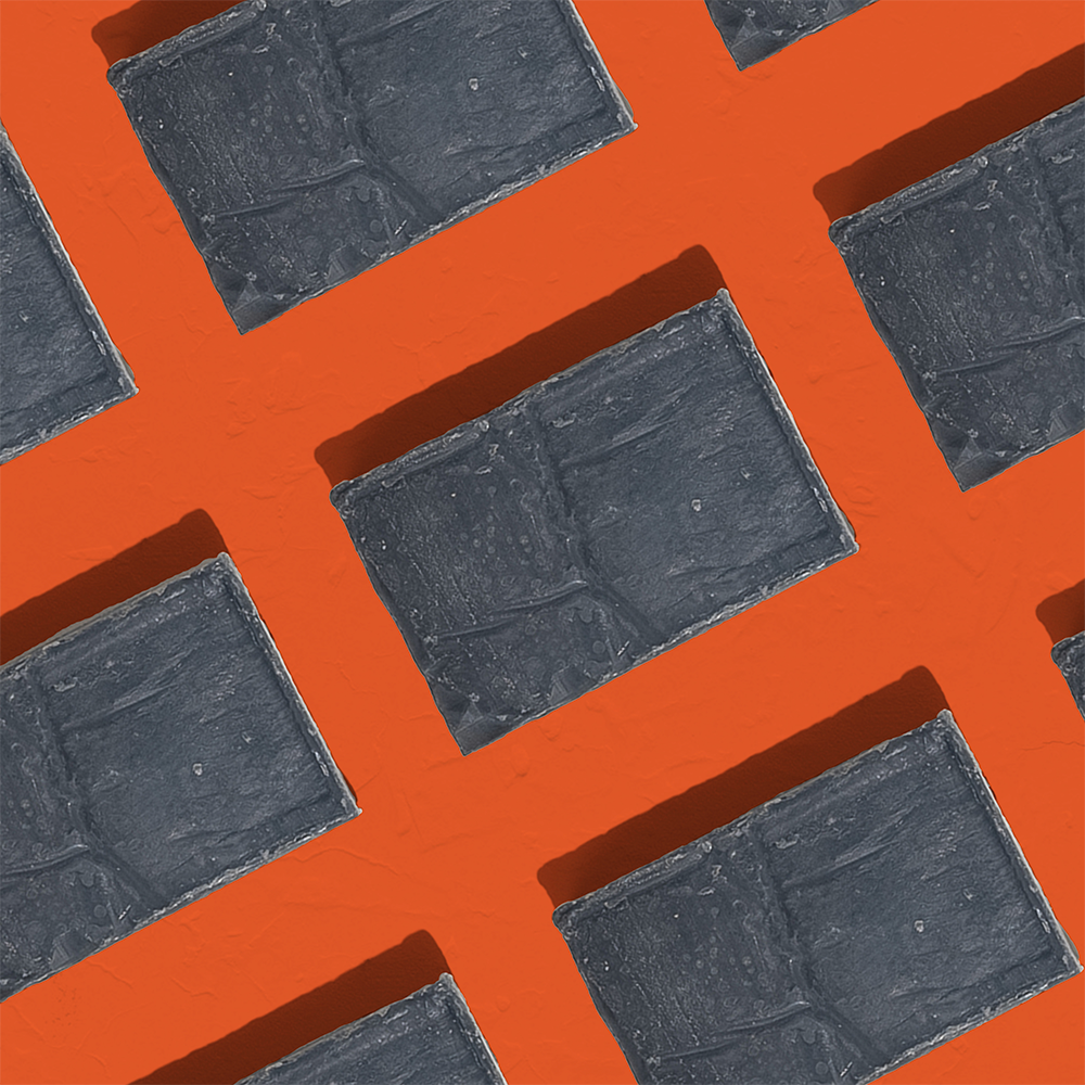 Slate tiles on orange background