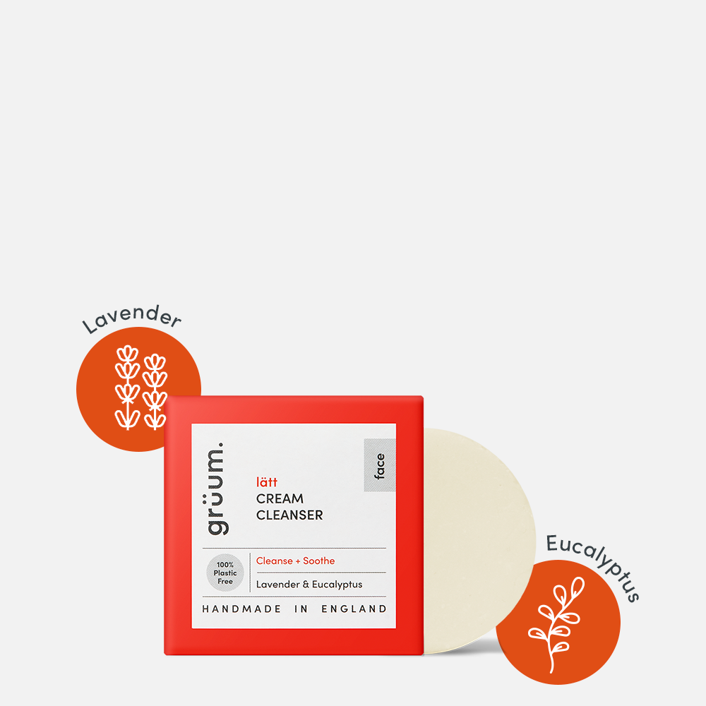 Cream cleanser with lavender and eucalyptus.