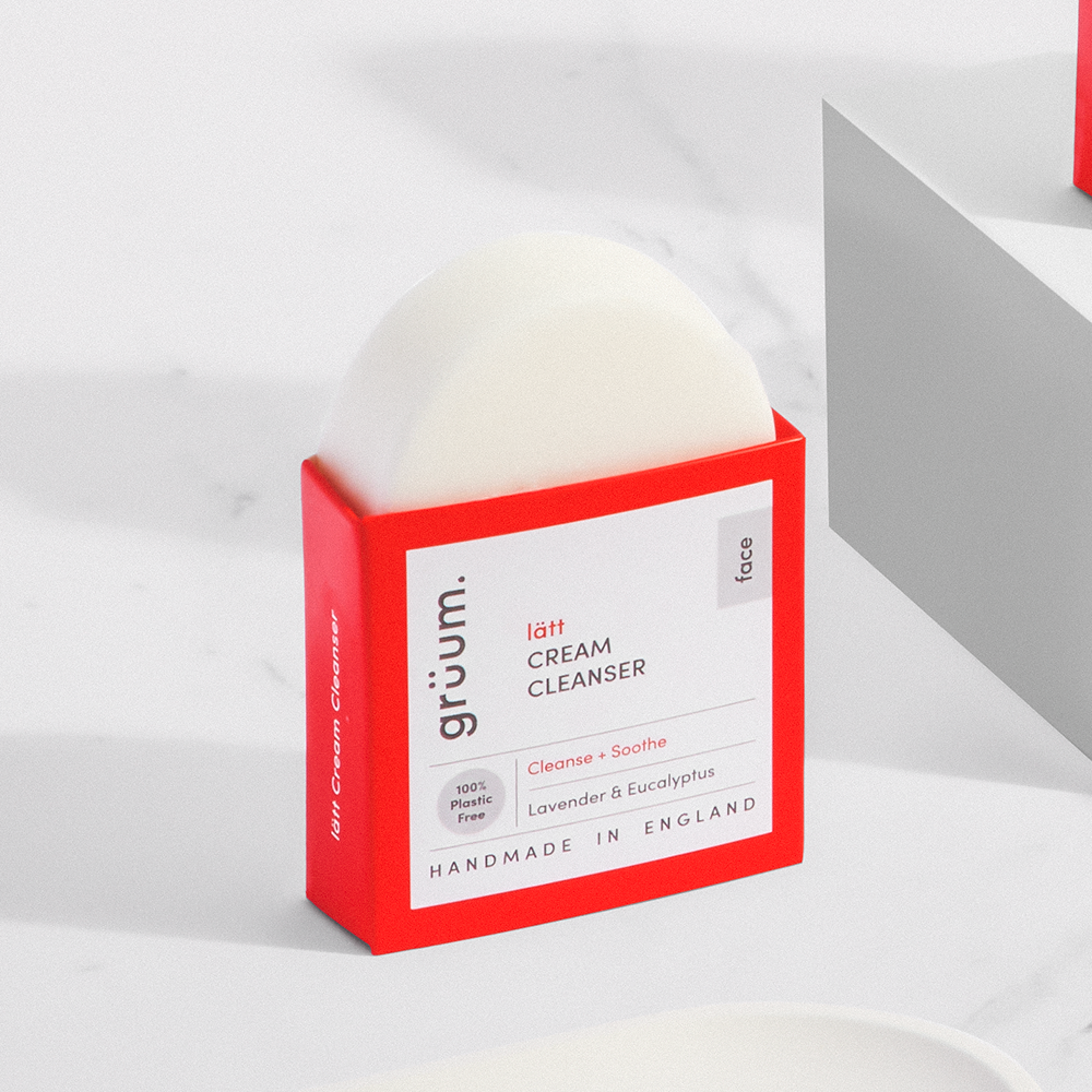 Cream cleanser in red packaging