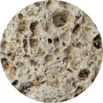 Close-up of porous rock surface.