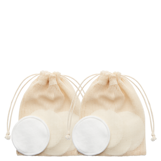 Two mesh bags with cotton pads