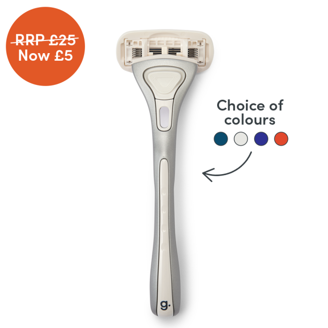 Silver razor with color options