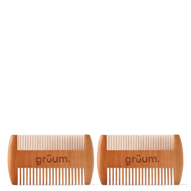 Two wooden grooming combs