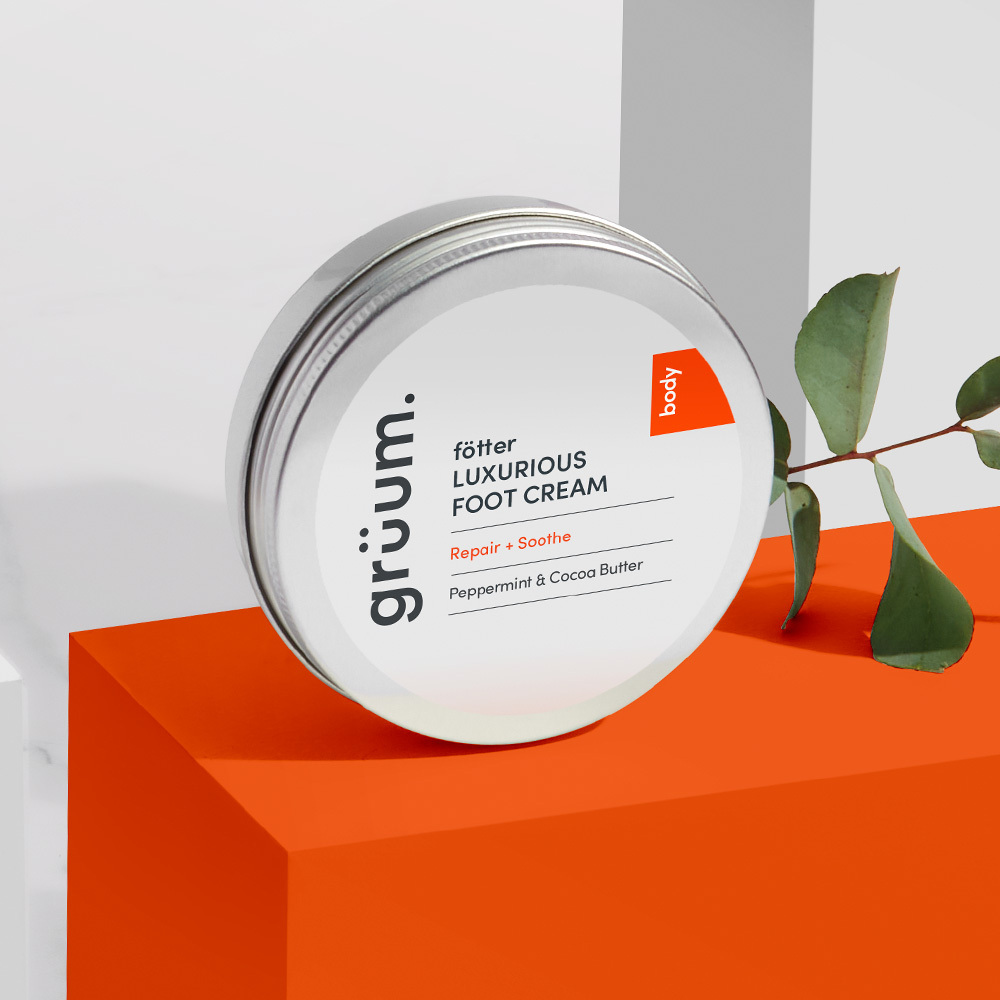 Tin of luxurious foot cream