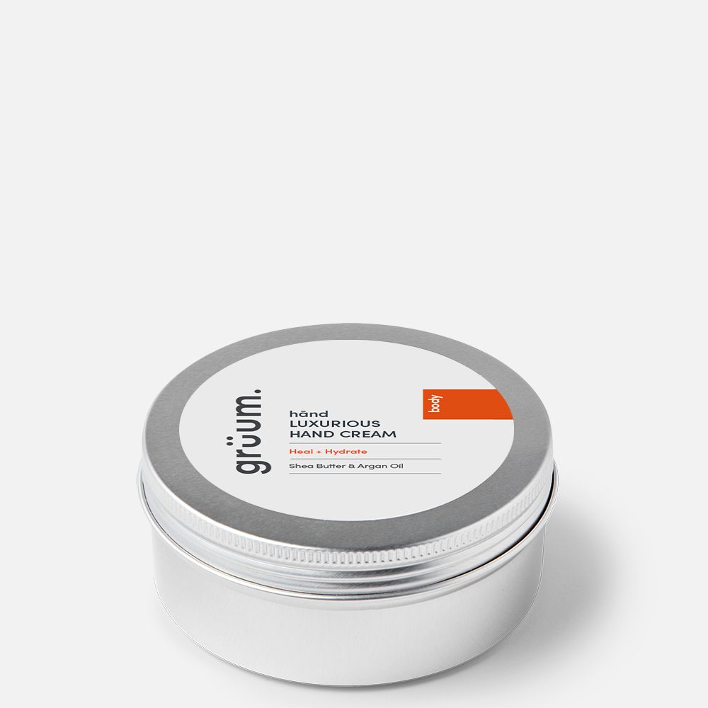 Hand cream in silver tin