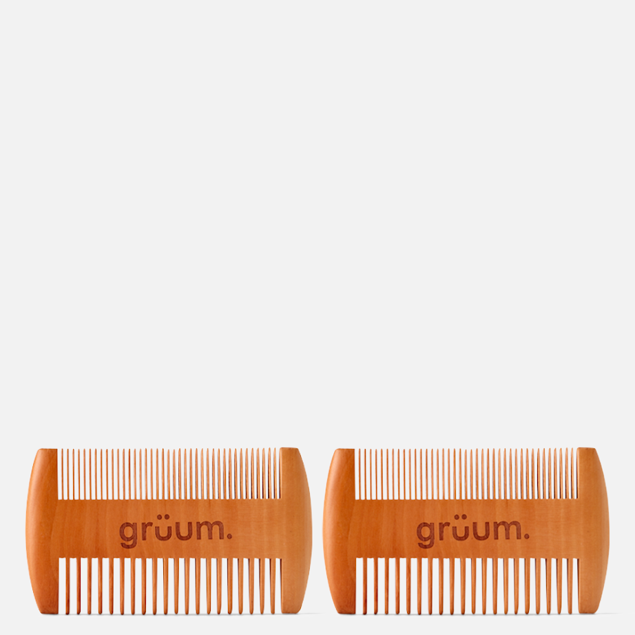 Two wooden hair combs
