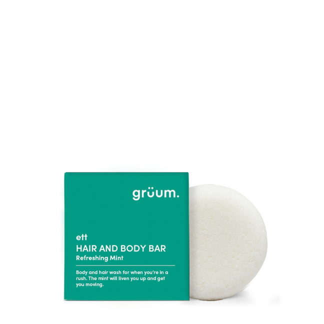 Green box and round soap bar