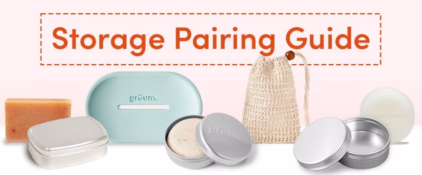 Storage accessories and soap displayed