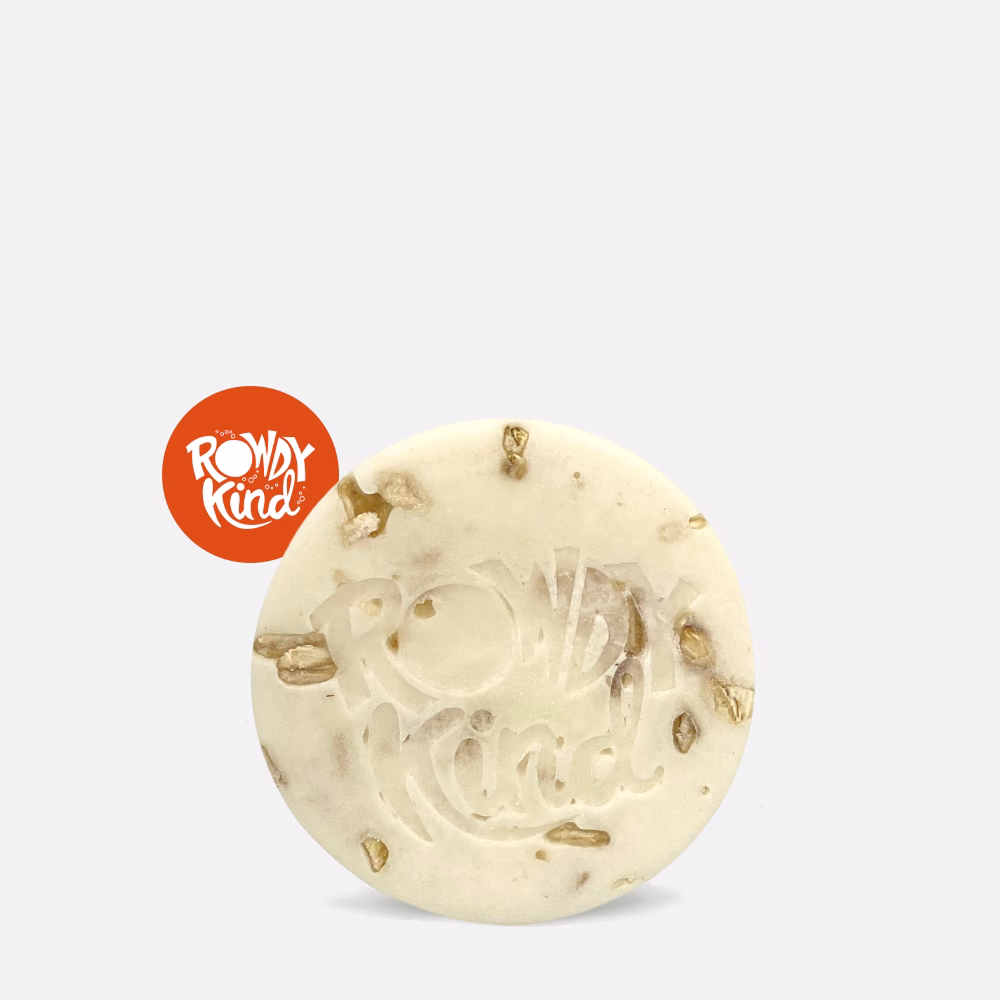 Round soap with engraved logo.