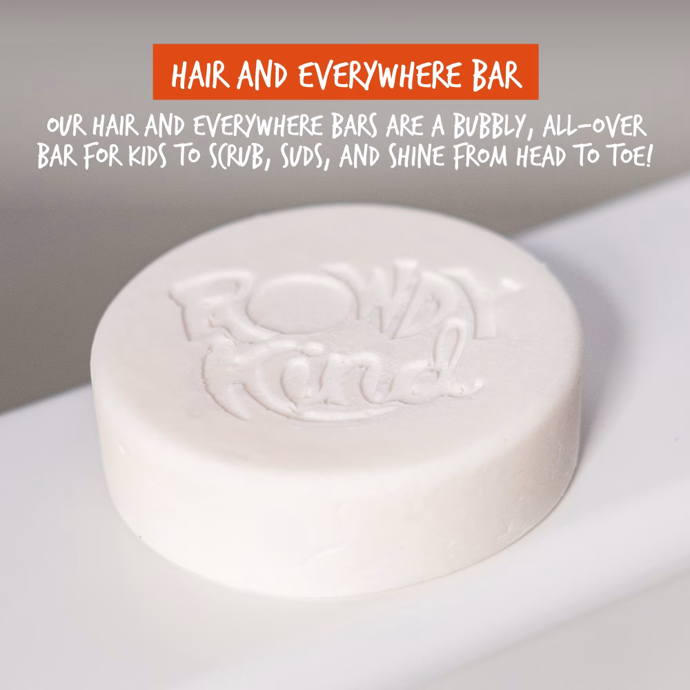 White round bar of soap close-up.