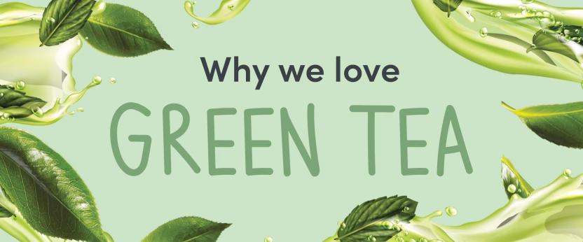 Green tea with fresh leaves