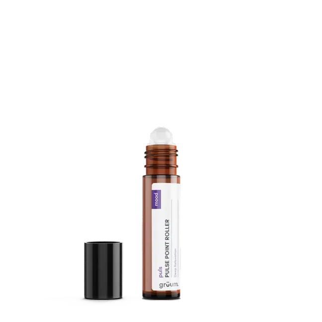 Roll-on bottle with black cap