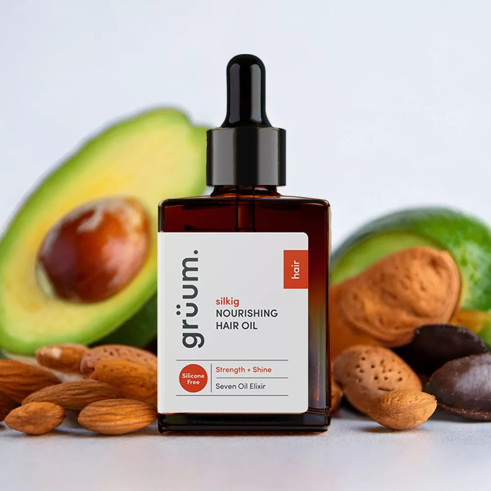Hair oil with avocado and nuts