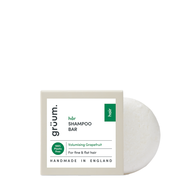 White shampoo bar with packaging