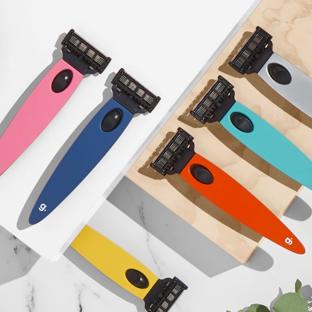 Colorful razors on display