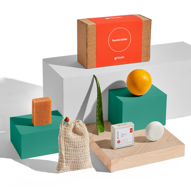 Sustainable products with aloe and orange.