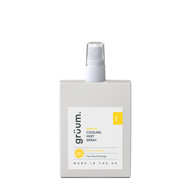 White spray bottle with label