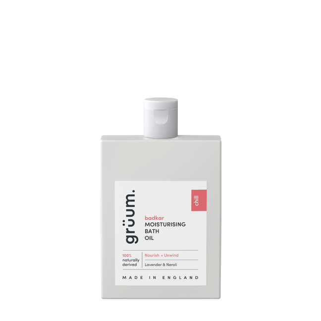 Moisturising bath oil bottle