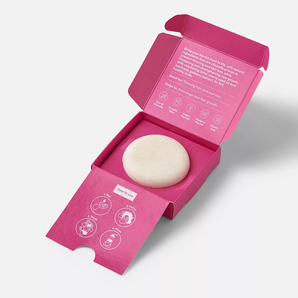 Pink box with a bar of soap