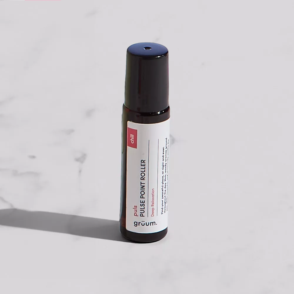 Pulse point roller on marble surface.