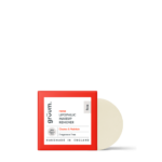 Red soap packaging with white label