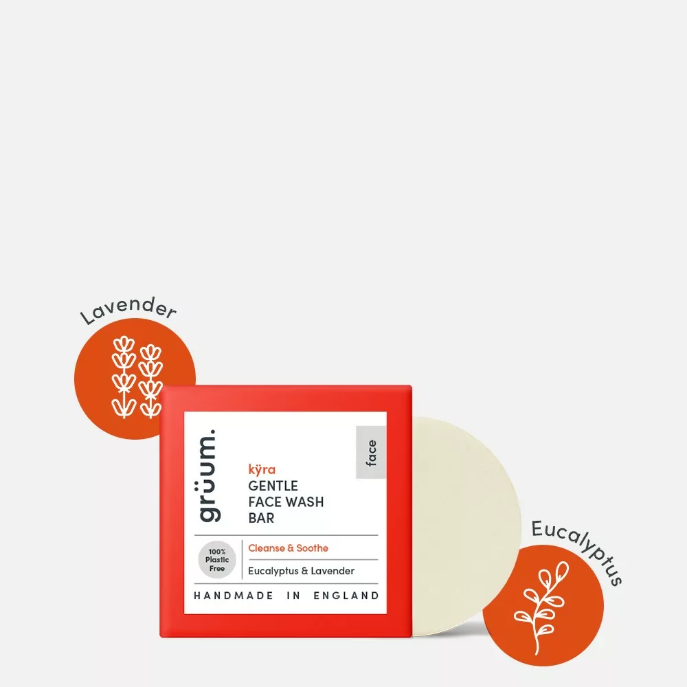 Face wash bar with lavender and eucalyptus