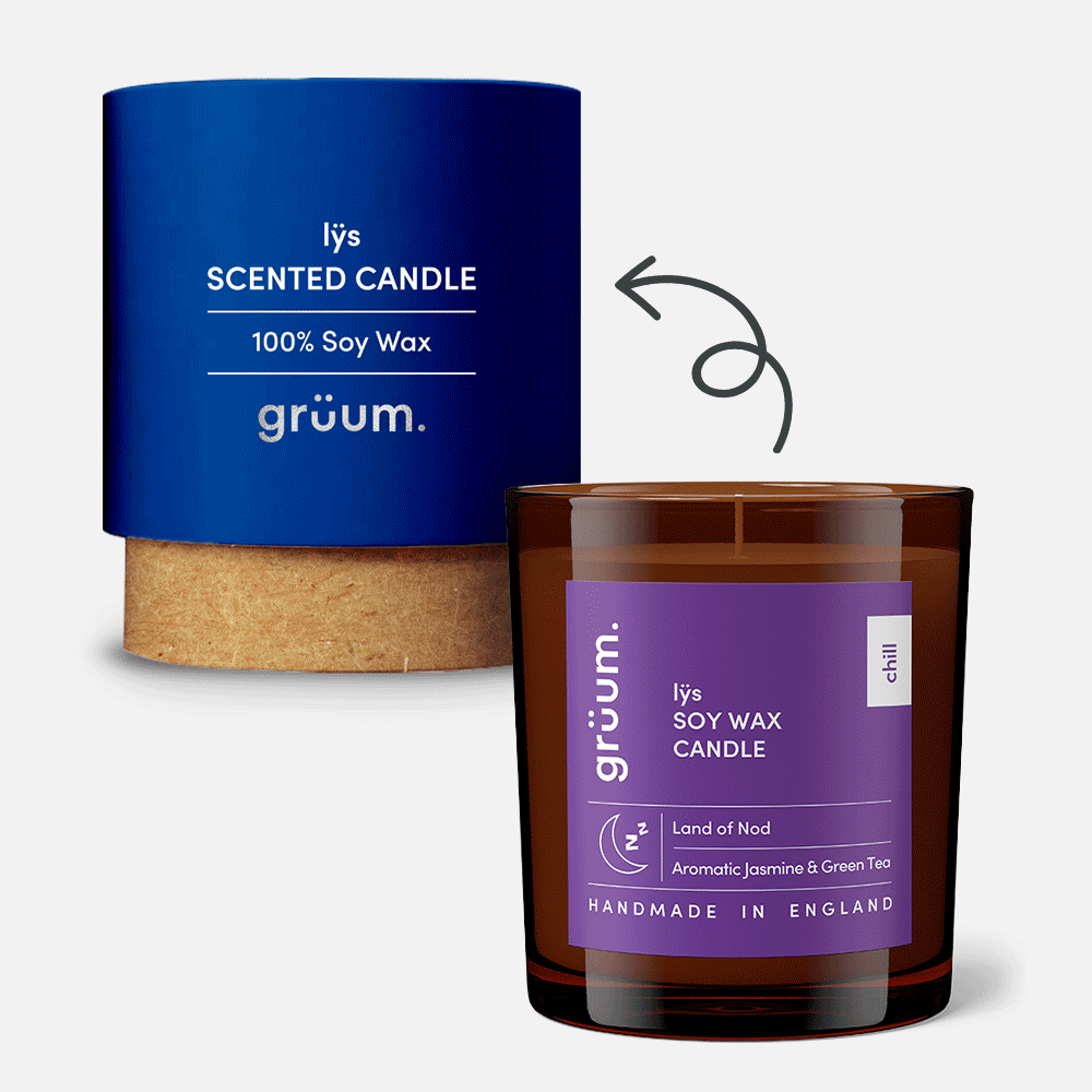 Blue and purple scented candles