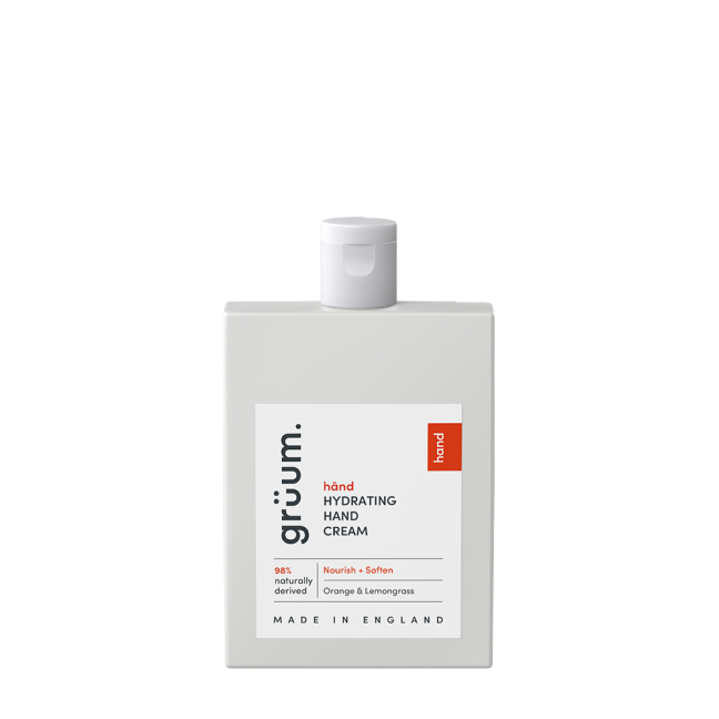 White hand cream bottle with label