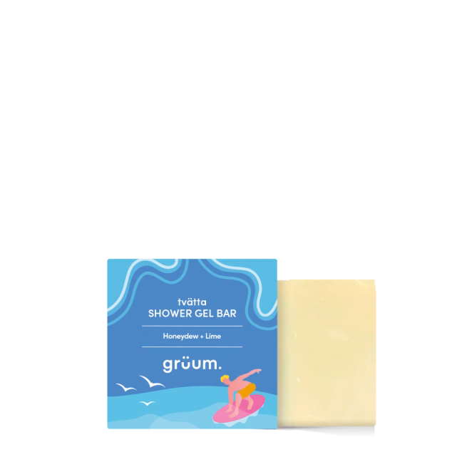 Shower gel bar with packaging