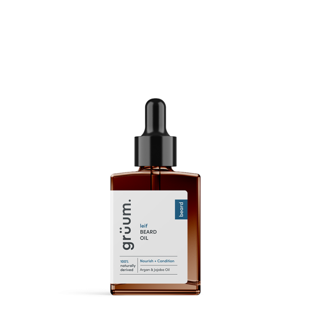 Beard oil bottle with dropper