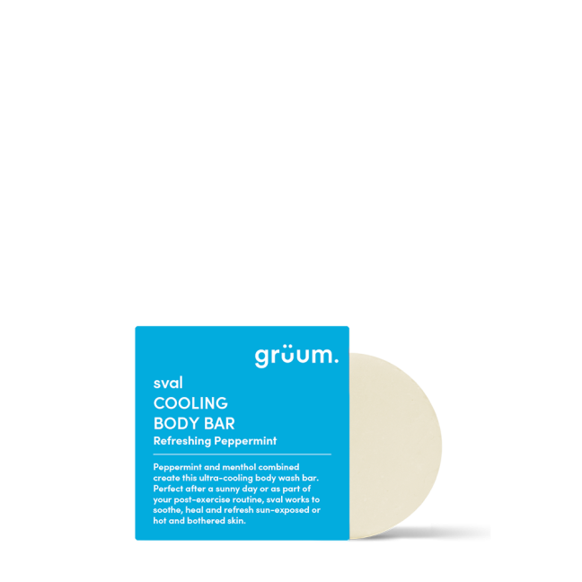 Cooling body bar with blue packaging