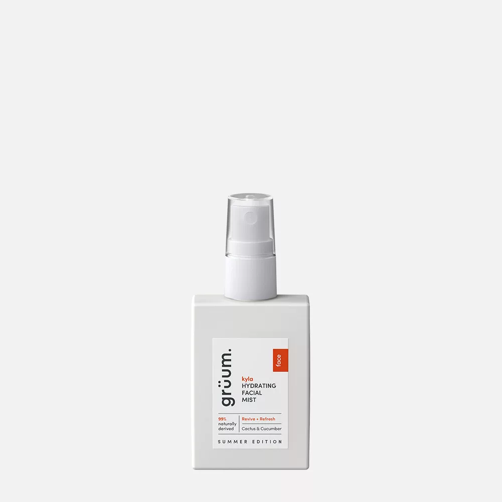 White facial mist bottle with label