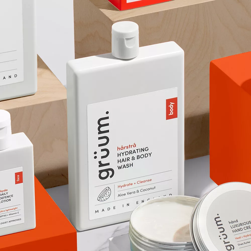 White bottle of hydrating body wash