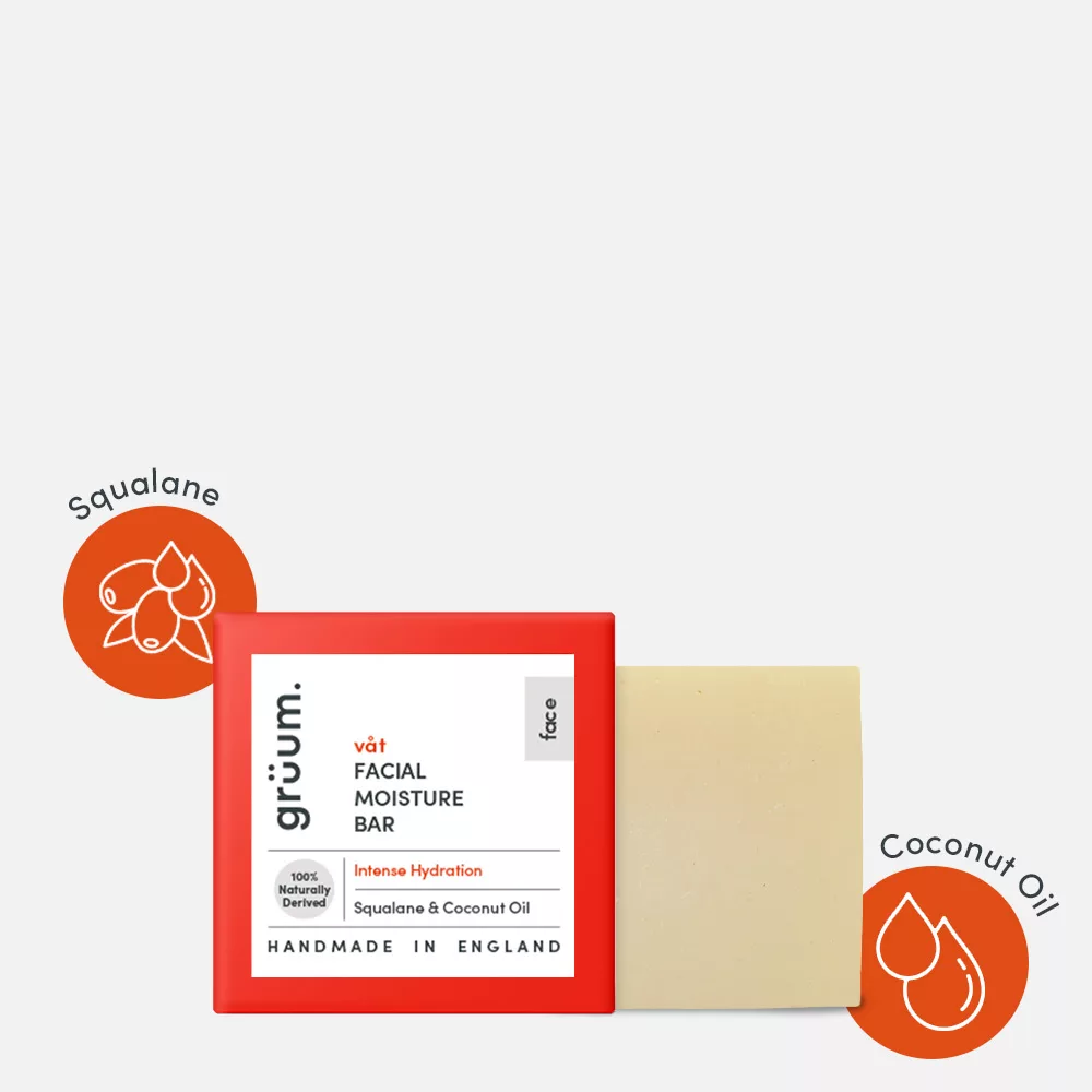 Facial moisture bar with red packaging.