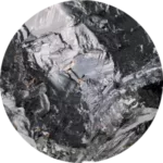 Close-up of a shiny, rough rock